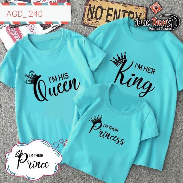 Áo in phối chữ mẫu KING QUEN - MÃ AGD 240