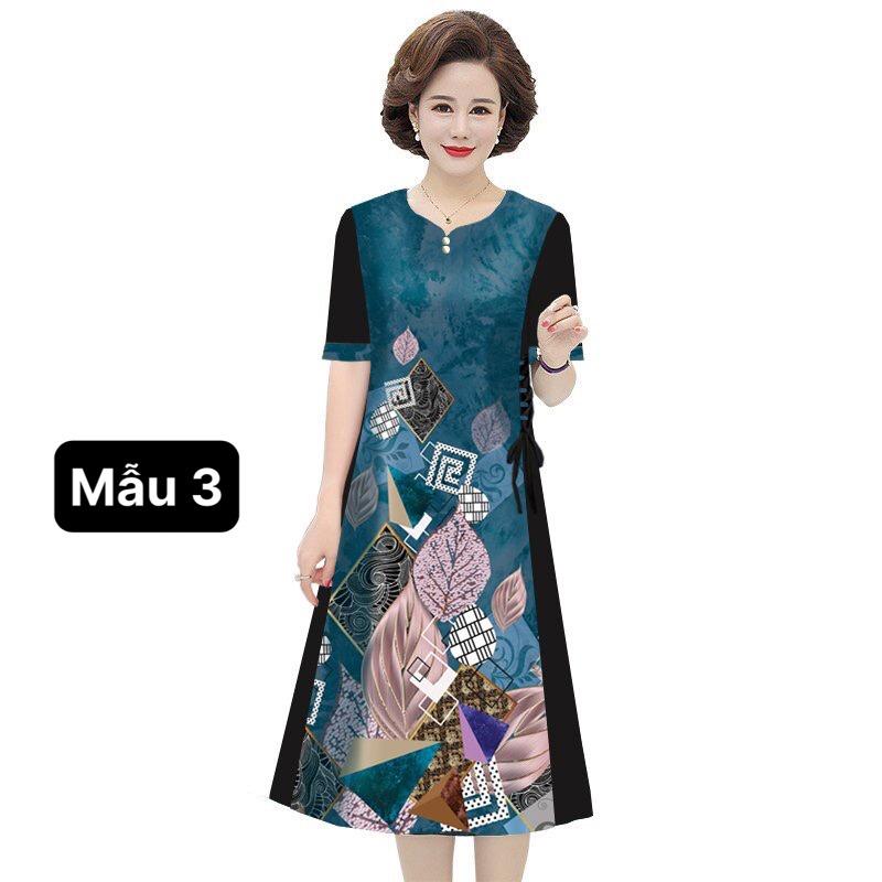 ️Đầm Trung Niên️ Mẫu đầm suông in họa tiết hoa cho mẹ đi tiệc, đầm trung niên U50-60-70 Có size lớn