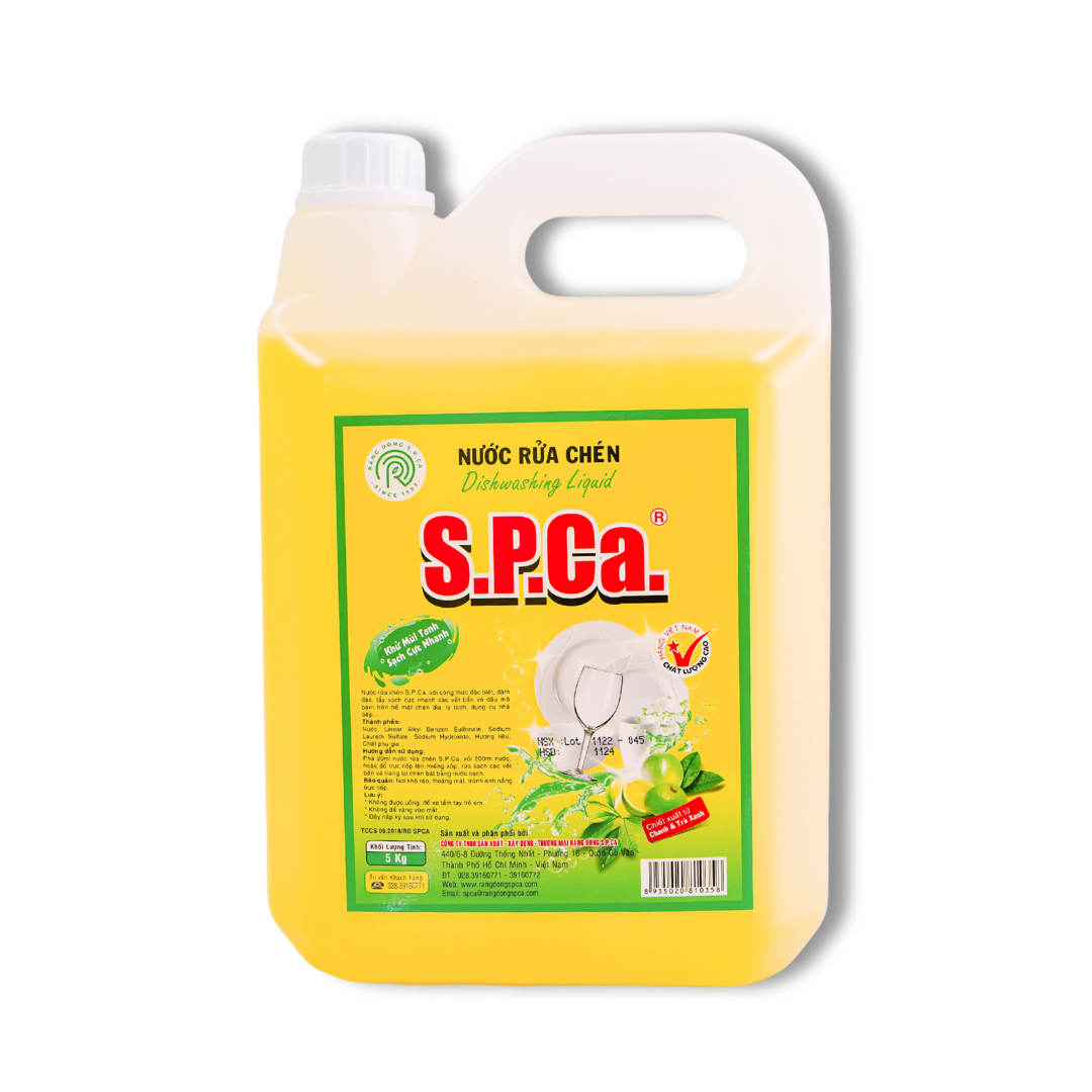Nước rửa chén S.P.Ca 5kg - Chanh & Trà Chanh