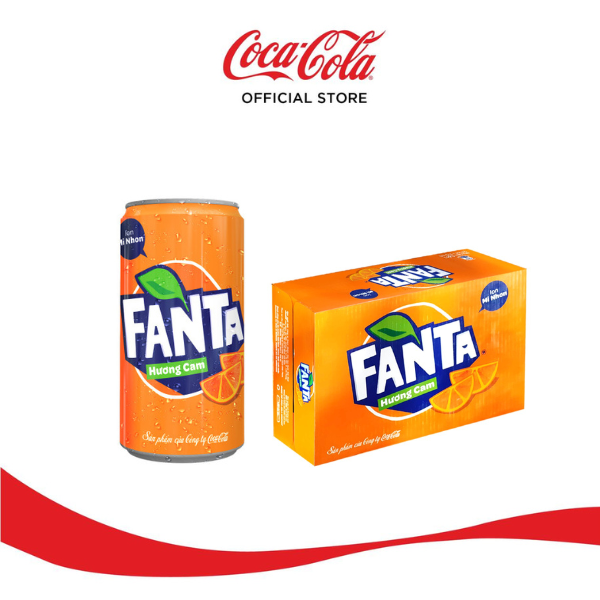 Thùng 24 Lon Nước Ngọt Có Gas Fanta Vị Cam 235ml/Lon Sale 4.4 Coca-Cola Official Store