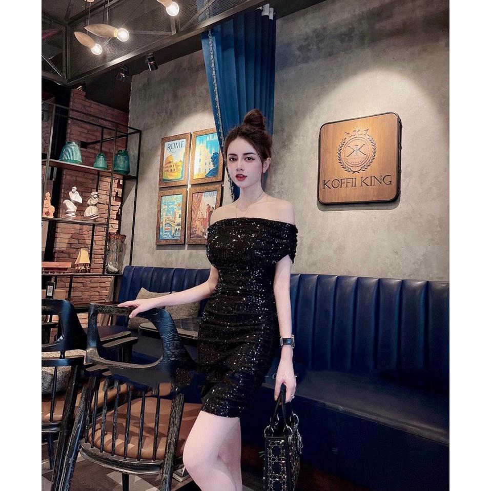 FREESHIP Đầm váy nữ body 2 lớp trễ vai 3 màu thời trang cao cấp duyên dáng gợi cảm DS