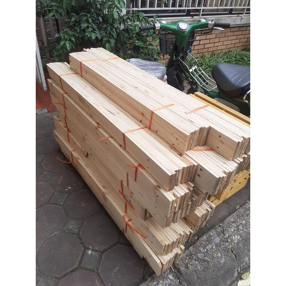 Thanh Gỗ Thông 40cm - [COMBO] Thanh Gỗ Thông Nhập Khẩu MỚI 100% + Vân Đẹp, Bề Mặt Láng Mịn - Palletboy94