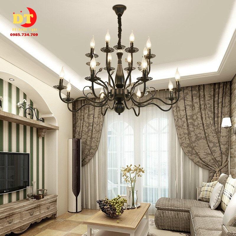 Đèn chùm bắc âu phòng khách 15 tay hiện đại DQM