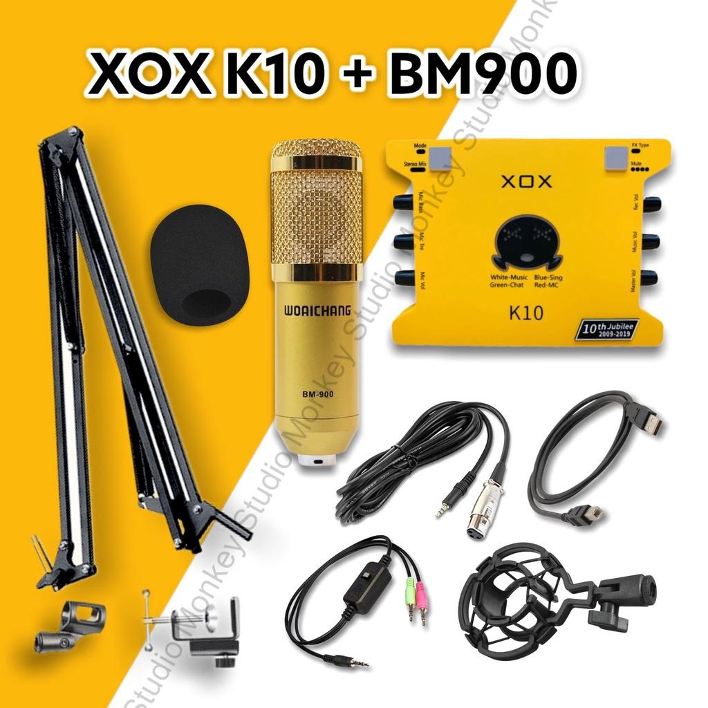 Bộ Mic Hát Livestream Soundcard XOX K10 2020 &amp; Mic BM900 Âm Thanh Cực Kỳ Sống Động - Hàng Chính Hãng