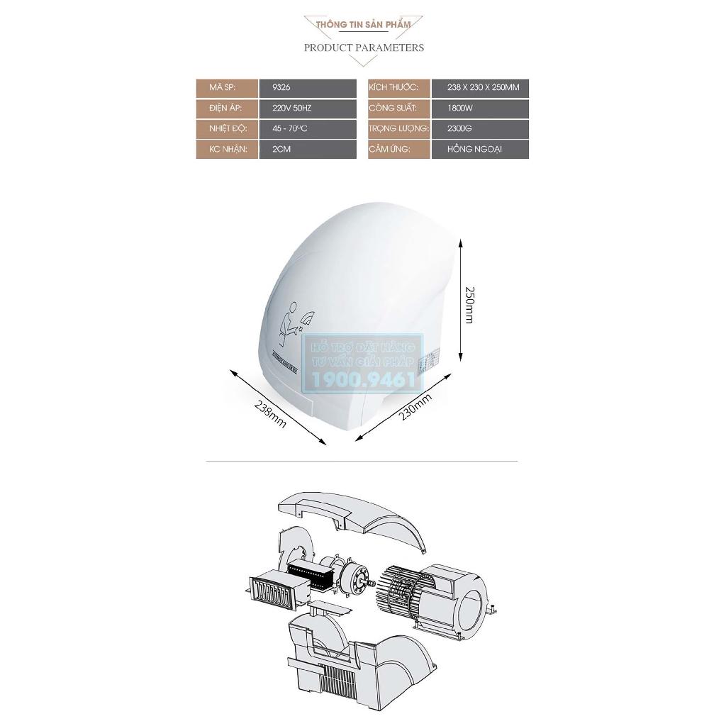 Máy sấy tay tự động phòng tắm, khách sạn 9326