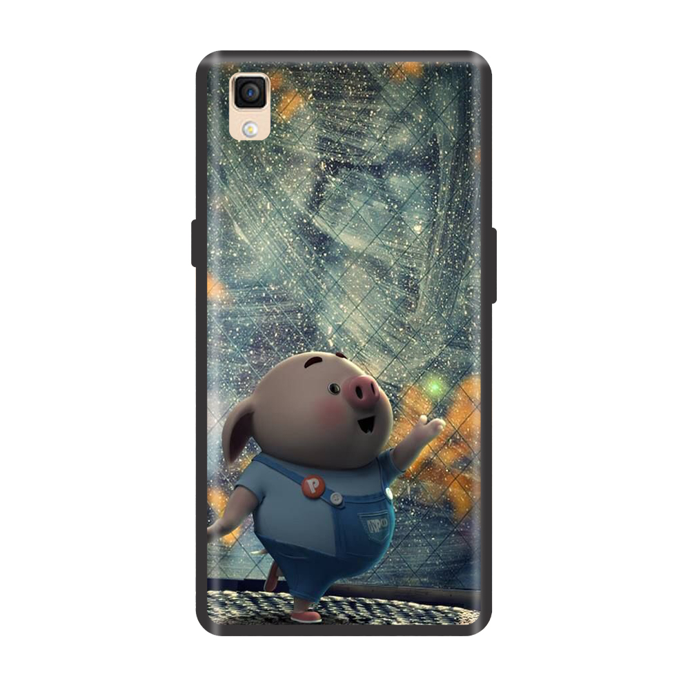 Ốp lưng TPU viền dẻo cho điện thoại OPPO R7S Hình Heo Con Chạy Bộ