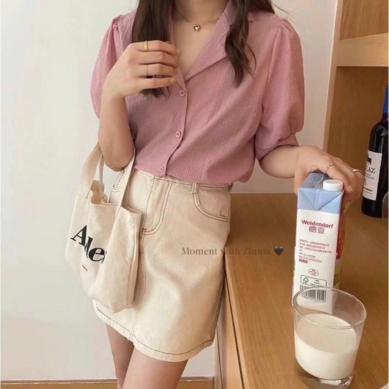 Áo pizama chất xốp hàng QC- sơ mi basic