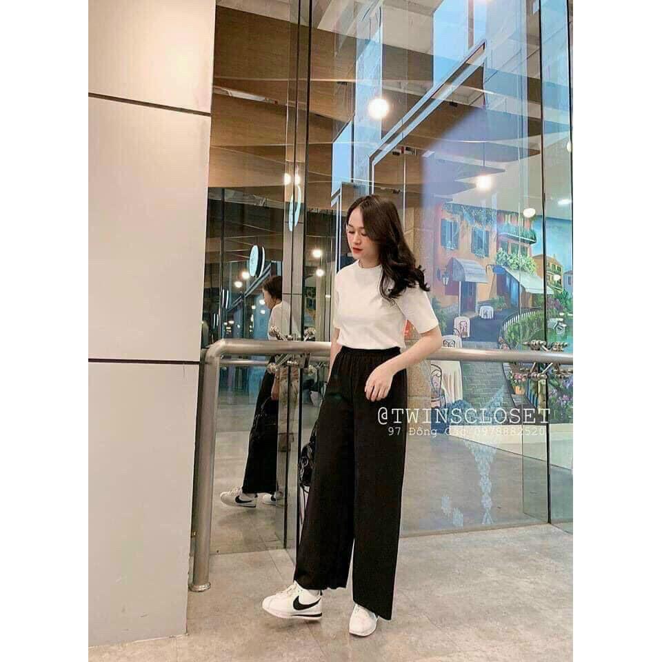 QUẦN SUÔNG ỐNG RỘNG CHẤT THUN TĂM 6 MÀU DÀNH CHO NỮ THỜI TRANG NỮ BANAMO FASHION 941