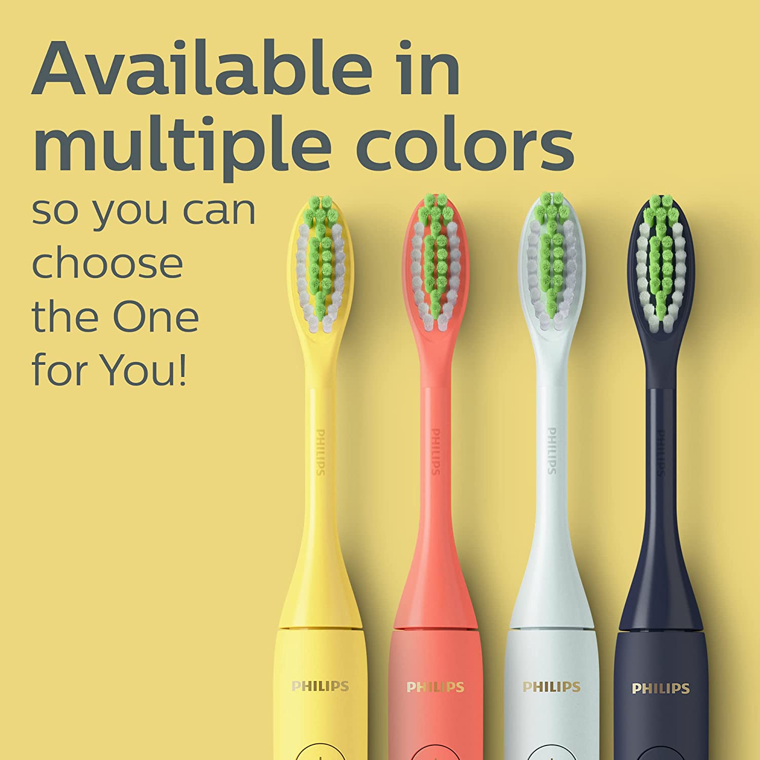 Bàn chải đánh răng dùng pin Philips One by Sonicare, Mango Yellow, HY1100 / 02