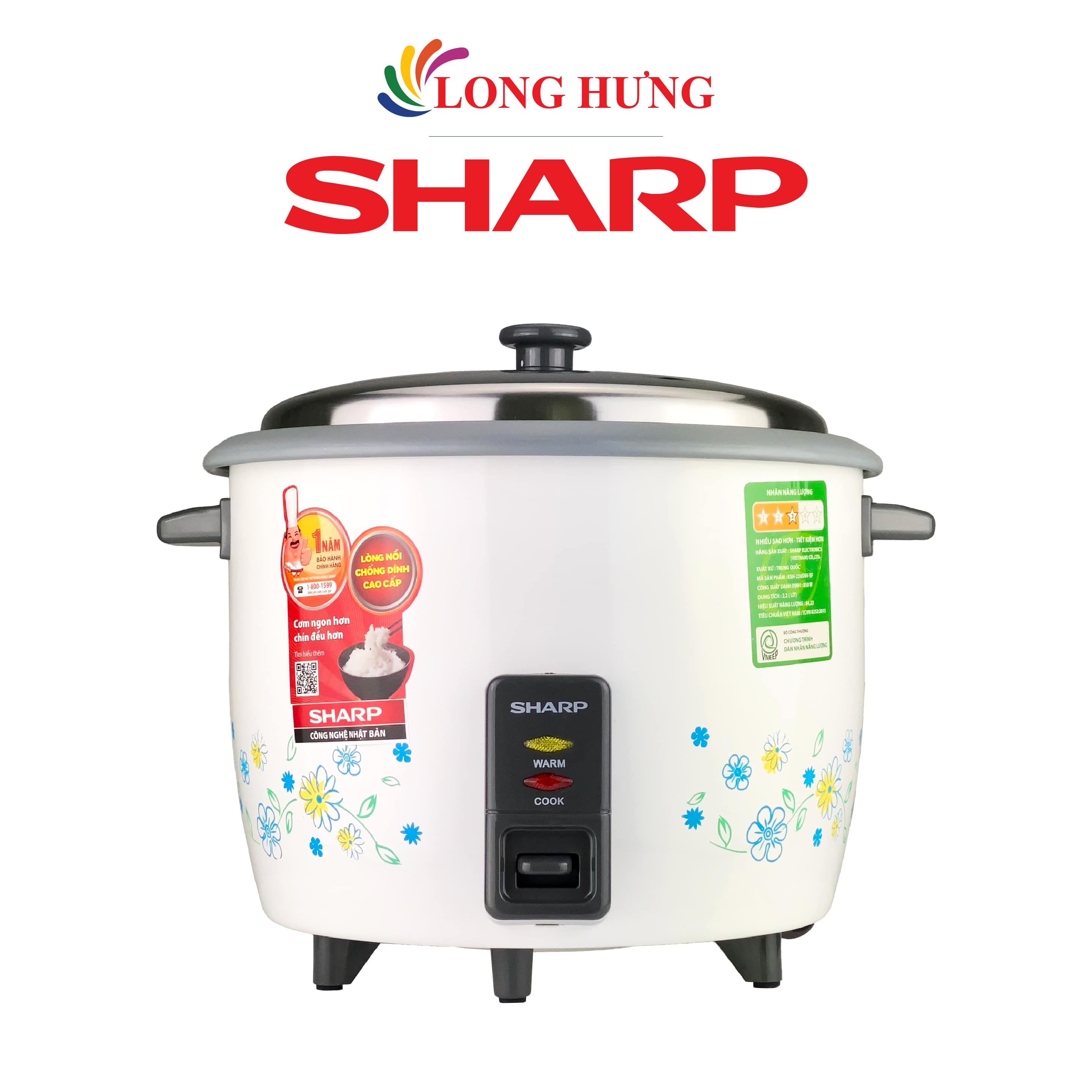 Nồi cơm điện nắp rời Sharp 2.2 lít KSH-228SNV-SF - Hàng chính hãng