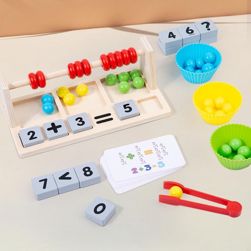 Learning Math Toy Gifts Color Sorting Educational Learning Toy Multicolor Teaching Aids Matching Board Wooden Toddler