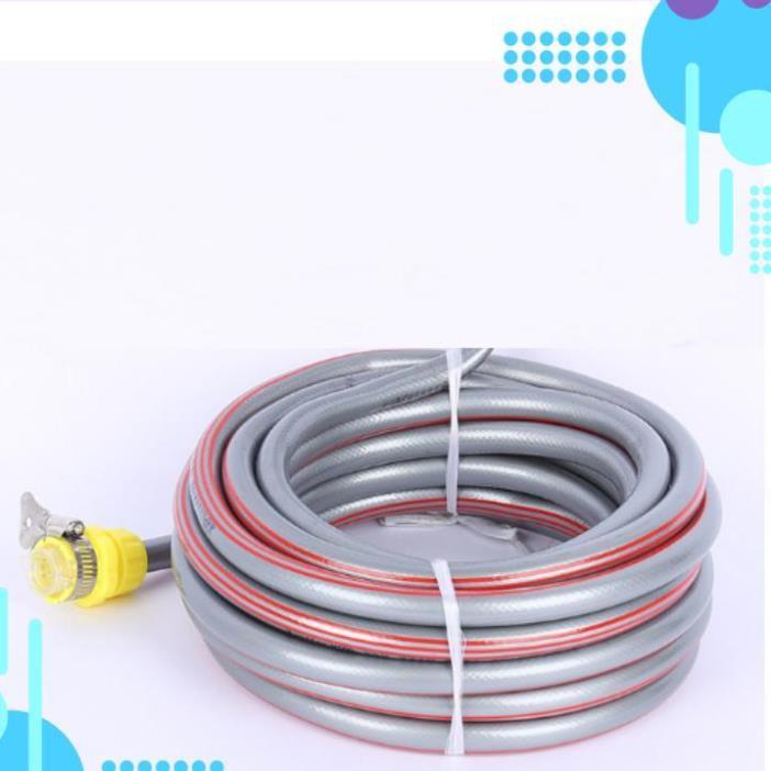 Bộ dây vòi xịt nước rửa xe,tưới cây ,tăng áp 3 lần,loại 3m,5m 206701 đầu đồng,cút nối nhựa vàng+ mở chai