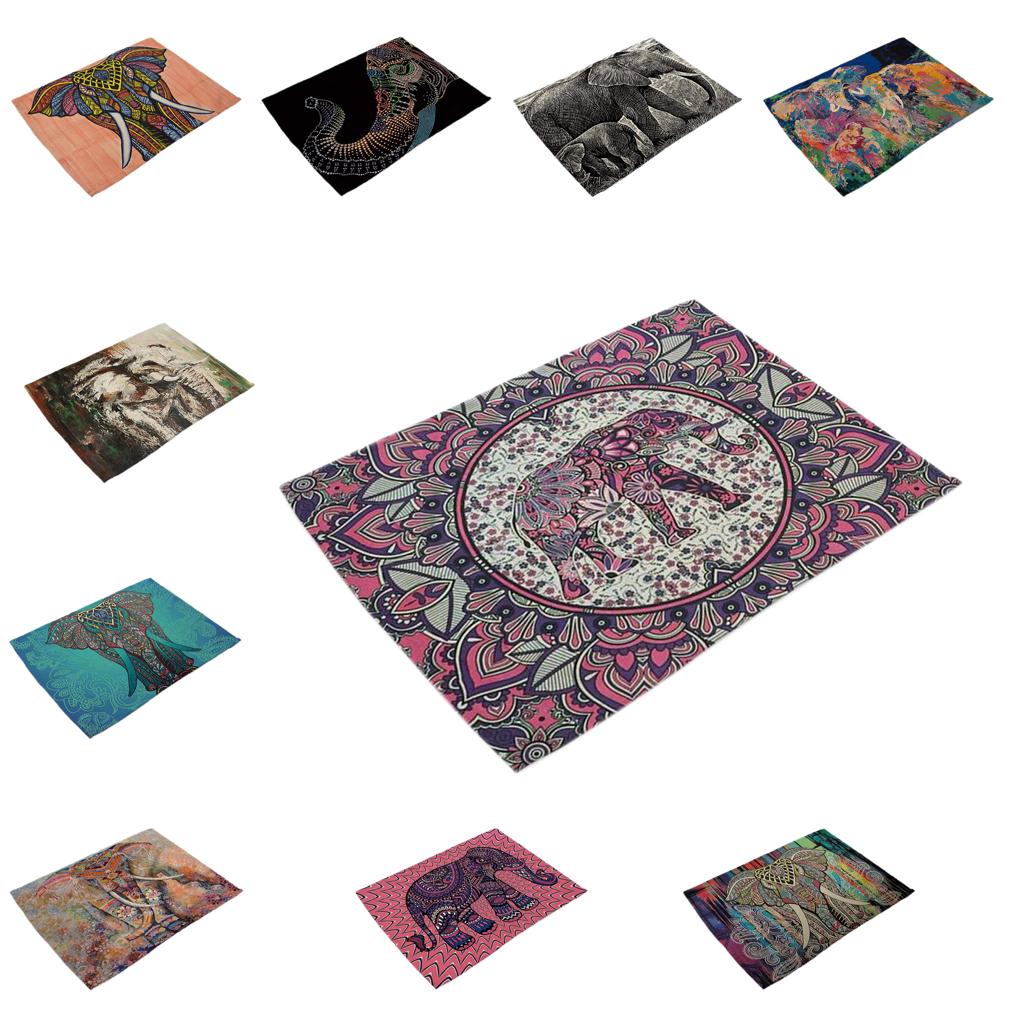 Heat-resistant Placemats Washable Elephant Theme Table Mats Placemats #1
