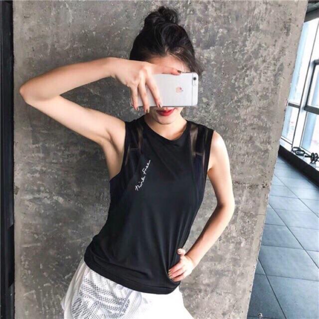 Áo tập gym nữ, áo tanktop phối lưới lưng siêu đẹp (TY)