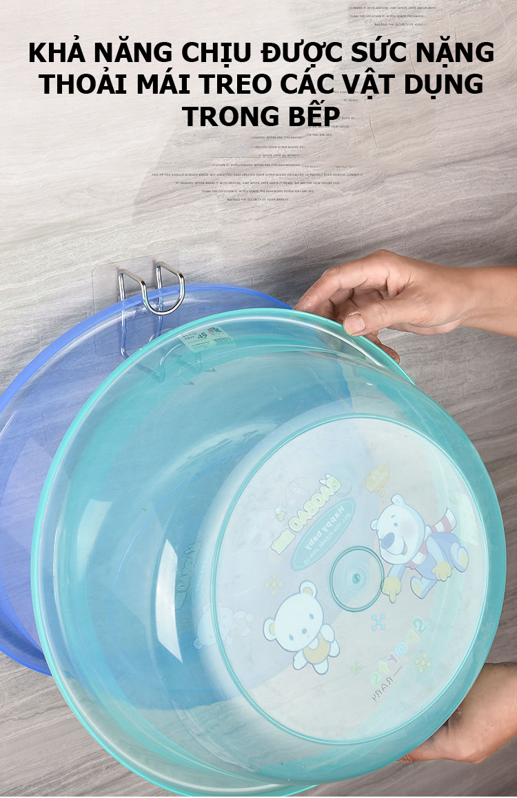 COMBO 5 Móc treo đồ dán tường thép không gỉ inox dùng cho nhà bếp, phòng tắm MDT00007