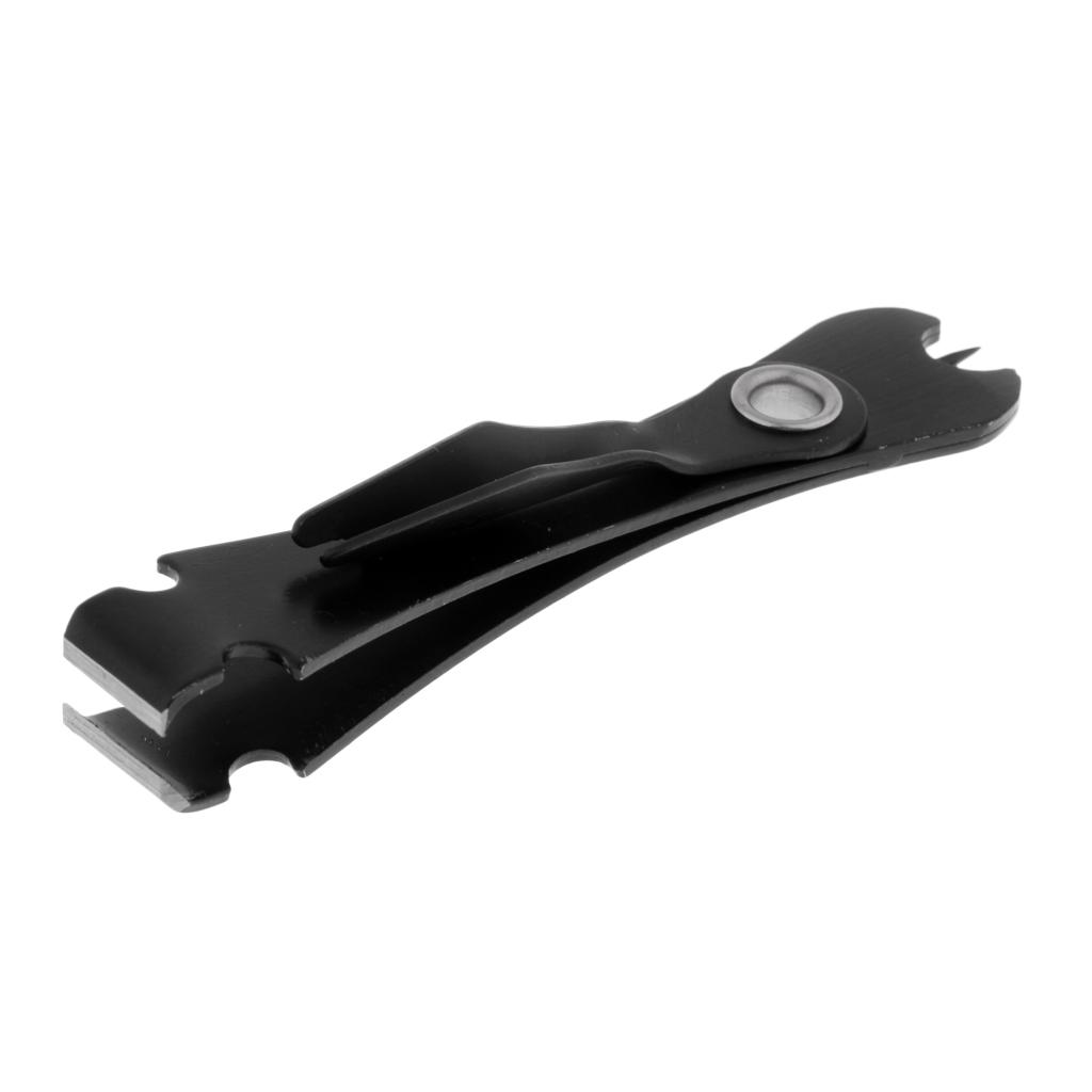 Stainless Steel Fishing Line Nipper Clipper Cord Cutter Knot Tyer Black
