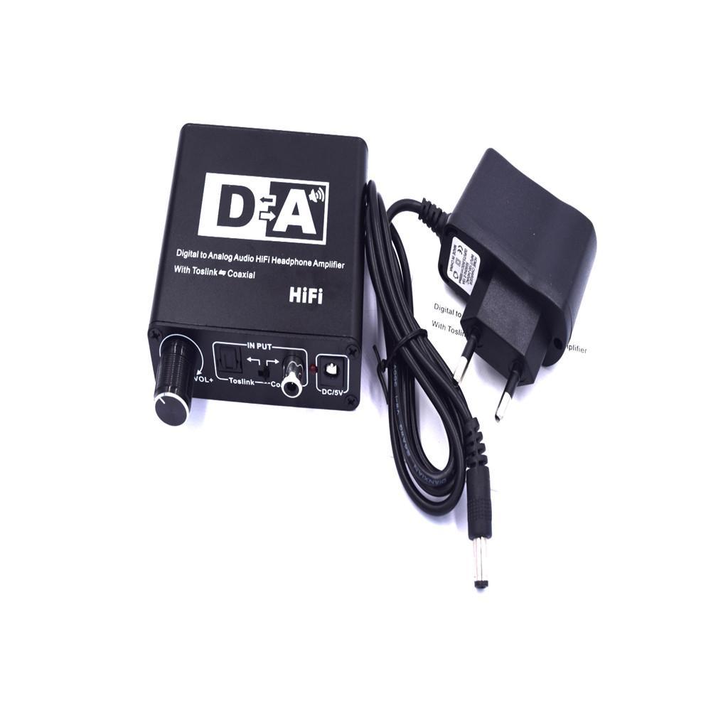 Coaxial Optic Fiber Digital To Analog Audio Converter Adapter RCA