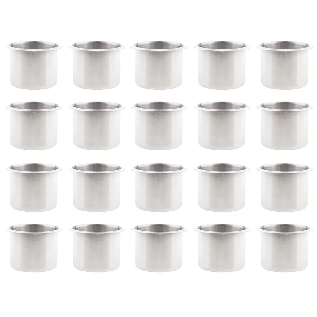 20PIECE 68mm Stainless Steel Recessed Cup Drink Holder for Marine Boat RV Camper