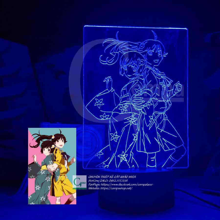 Đèn Ngủ Bakemonogatari Tsukihi Araragi x Karen Araragi ABMT0101 16 MÀU TÙY CHỈNH