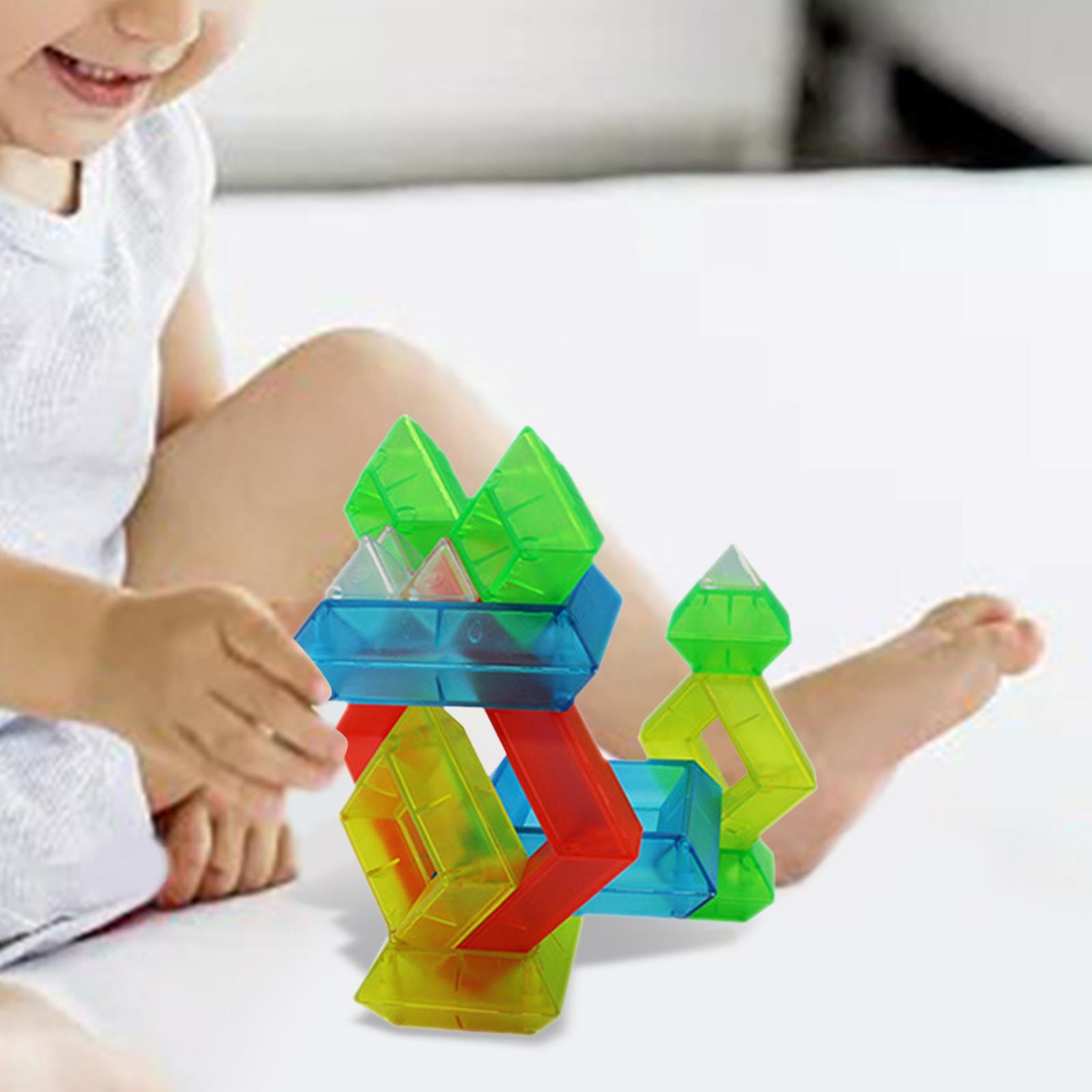 Matte Texture Toys Stacking Colorful Wisdom Pyramids for Toddler Children