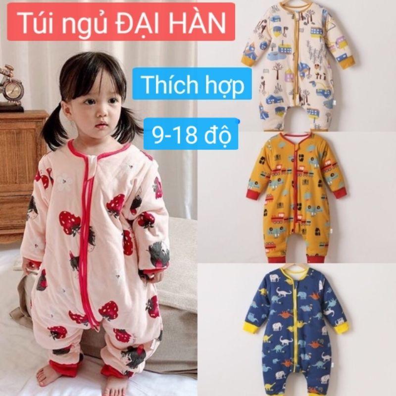 Túi ngủ cotton chần bông mùa Đông CHỐNG ĐẠP CHĂN, túi ngủ cho bé, túi ngủ ĐẠI HÀN