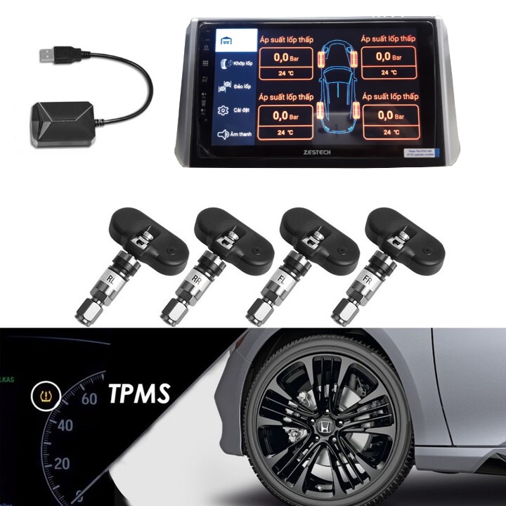 Thiết Bị Cảm Biến Áp Suất Lốp Trong TPMS Dành Cho Ô Tô Màn Hình DVD Android TNS601