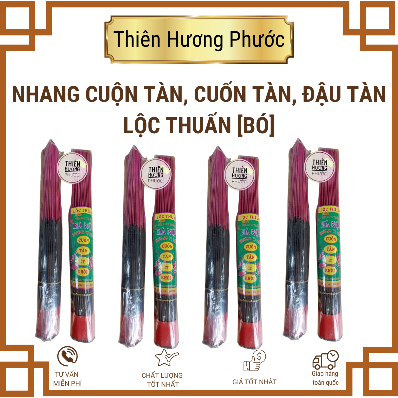 Nhang cuốn tàn Lộc Thuấn 40cm bó