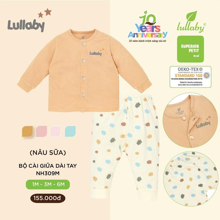 Bộ Quần Áo Lullaby Cài Vai Dài Tay Vải Petit Cho Bé Trai/Gái