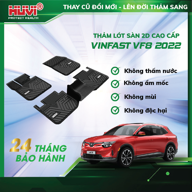 Thảm lót sàn ô tô Vinfast VF8 nhựa nguyên sinh TPE cao cấp