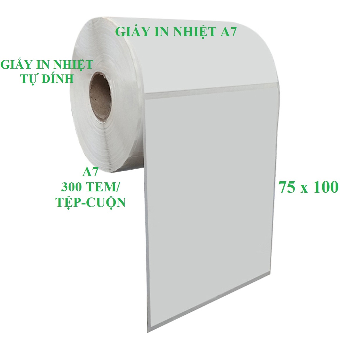 Tem nhiệt 75x100 mm, decal 7.5 x 10 in nhãn, in vận đơn, Giấy in Đơn Hàng, Giấy in Đơn hàng TMĐT, Giấy in nhiệt A7, in đơn