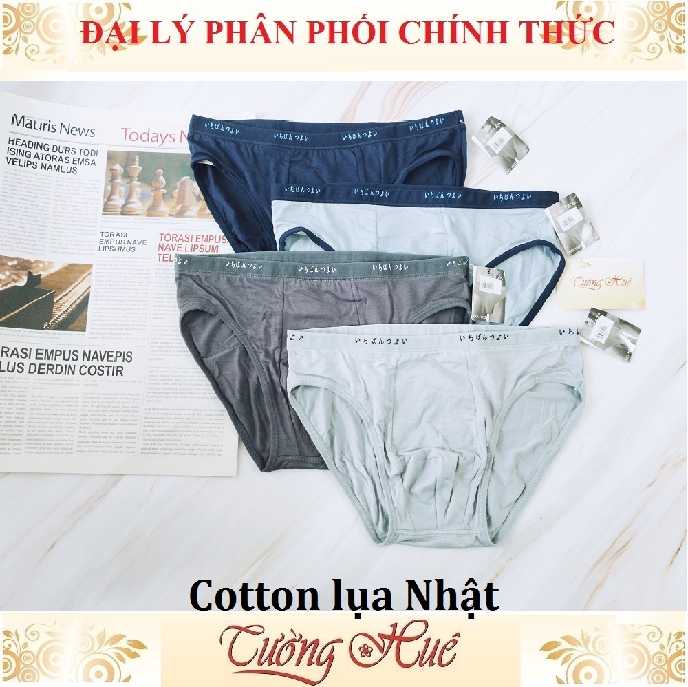 Quần lót nam Cotton lụa Nhật, tam giác trơn.