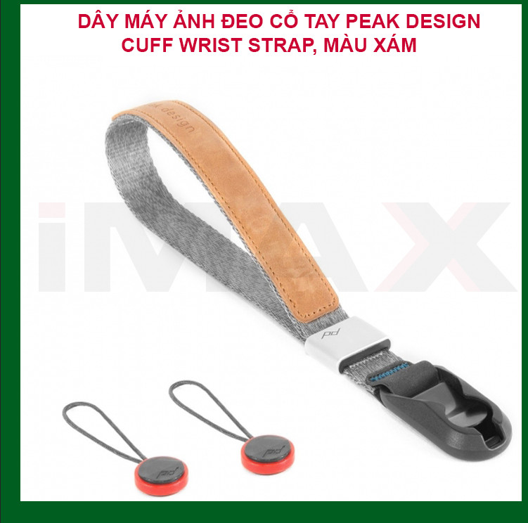 DÂY MÁY ẢNH ĐEO CỔ TAY PEAK DESIGN CUFF WRIST STRAP, MÀU XÁM - HÀNG CHÍNH HÃNG