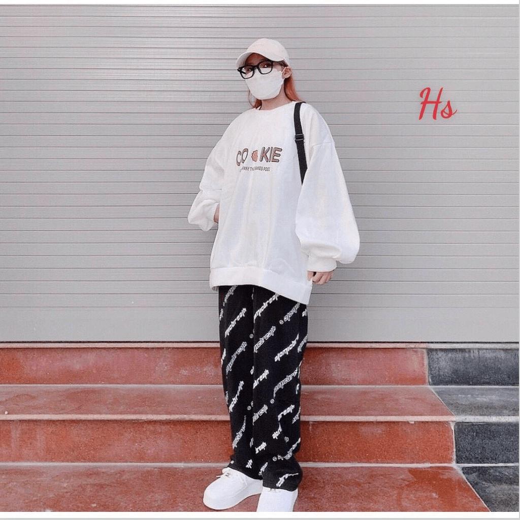 Áo Nỉ Sweater Nữ Form Rộng Vải Nỉ Bông Dày Dặn phong cách Ulzzang THỜI TRANG BBY