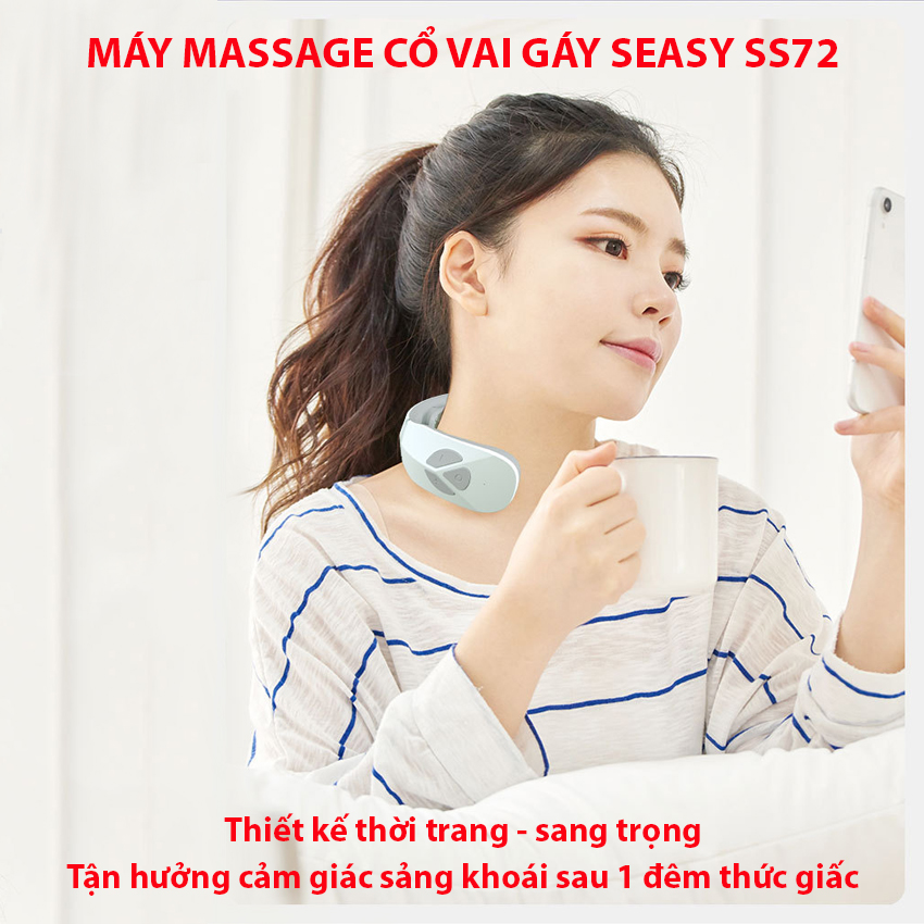 [Mẫu mới 2022] Máy Massage Cổ Vai Gáy Cầm Tay SeaSy SS72 - Máy Massage Xung Điện 3D, Mát Xa Vật Lý Trị Liệu Cao Cấp Giúp Giảm Đau Nhức Cổ Vai Gáy, Lưu Thông Máu, Giảm Stress Mọi Lúc Mọi Nơi - Hàng Chính Hãng