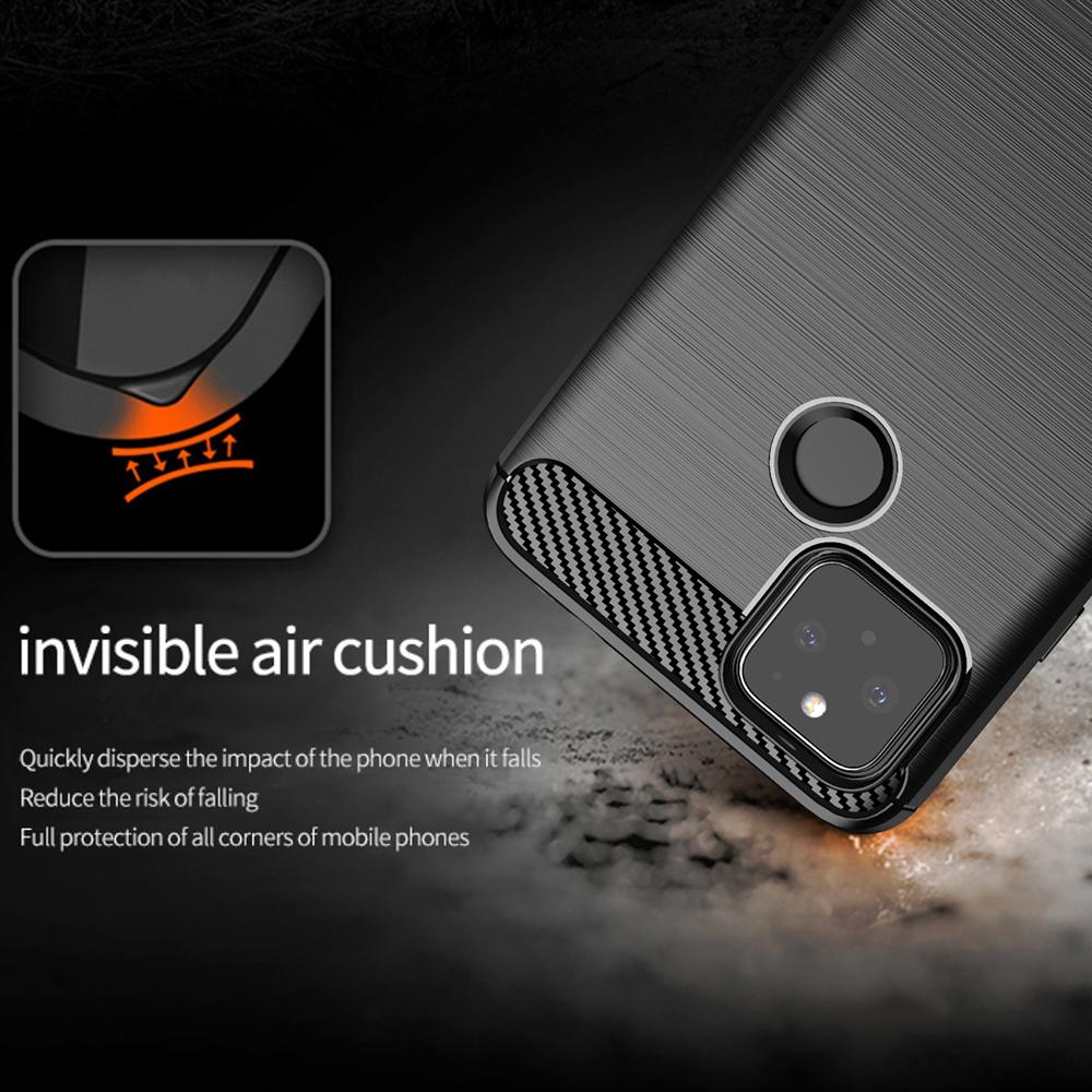 Ốp lưng dành cho Google Pixel 4A 5G silicone mềm Carbon phay xước chống sốc chống vân tay
