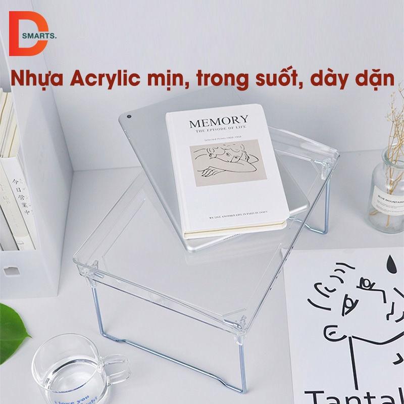 Kệ sách trong suốt chất liệu nhựa acrylic cao cấp có thể gấp gọn | Kệ để bàn trong suốt decor phòng, góc học tập