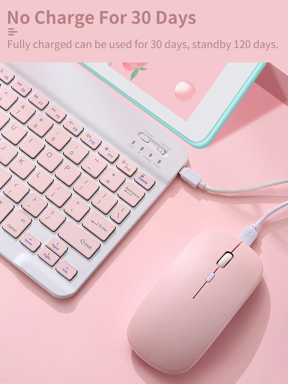 Dành Cho iPad Teclado Bàn Phím Bluetooth Tắt Tiếng Chuột Không Dây Dành Cho Xiaomi Samsung Huawei Điện Thoại Máy Tính Bảng Android IOS Windows