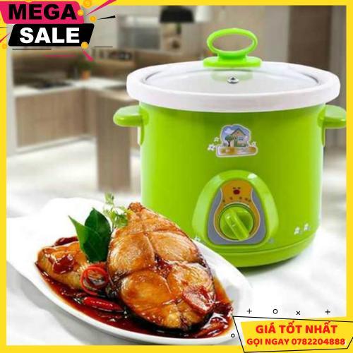 Nồi Tiềm - Nồi Nấu Thức Ăn Chậm, Nấu Cháo Ăn Dặm Cho Bé 1.5L - Màu Ngẫu Nhiên - Giao Hàng Toàn Quốc