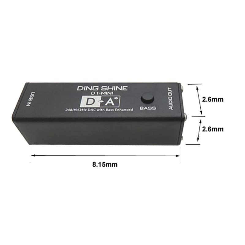 DLHIFI MINI VI1620A HIFI USB DAC Tai nghe AMP Decoder Pc Card âm thanh bên ngoài 24Bit 96kHz Bass tăng cường cho bộ khuếch đại