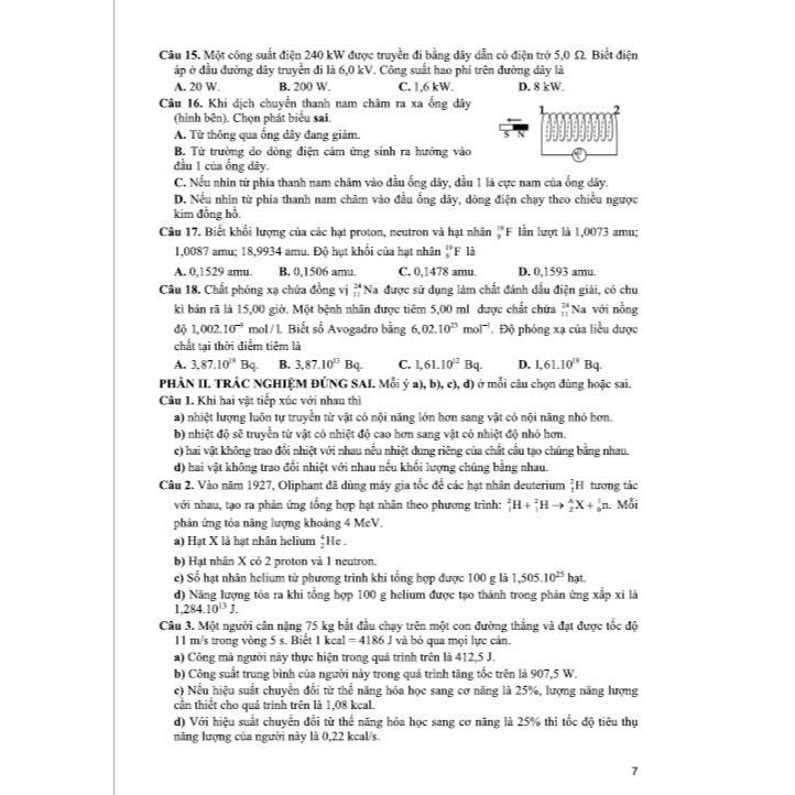 Sách - Bộ đề ôn tập thi tốt nghiệp THPT môn vật lí (thích hợp dùng cho các kì thi đánh giá năng lực) - HA
