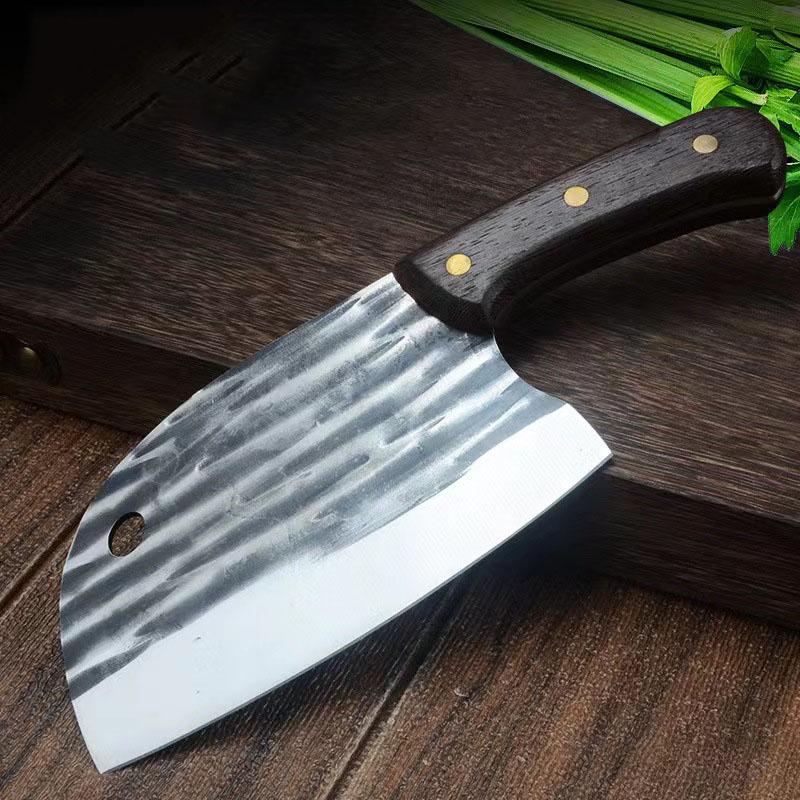 Dao bếp thái chặt gà vịt không rỉ , mặt dao dập chìm hoa văn phong thủy, giữ sắc bền -TOPCOMSHOP - TR5 TC