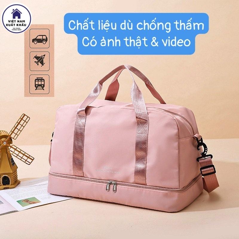 Túi Du Lịch Thể Thao Gym Chất Dù Dai Chống Thấm Nước & Xước, Có Ngăn Để Giày Cỡ Lớn
