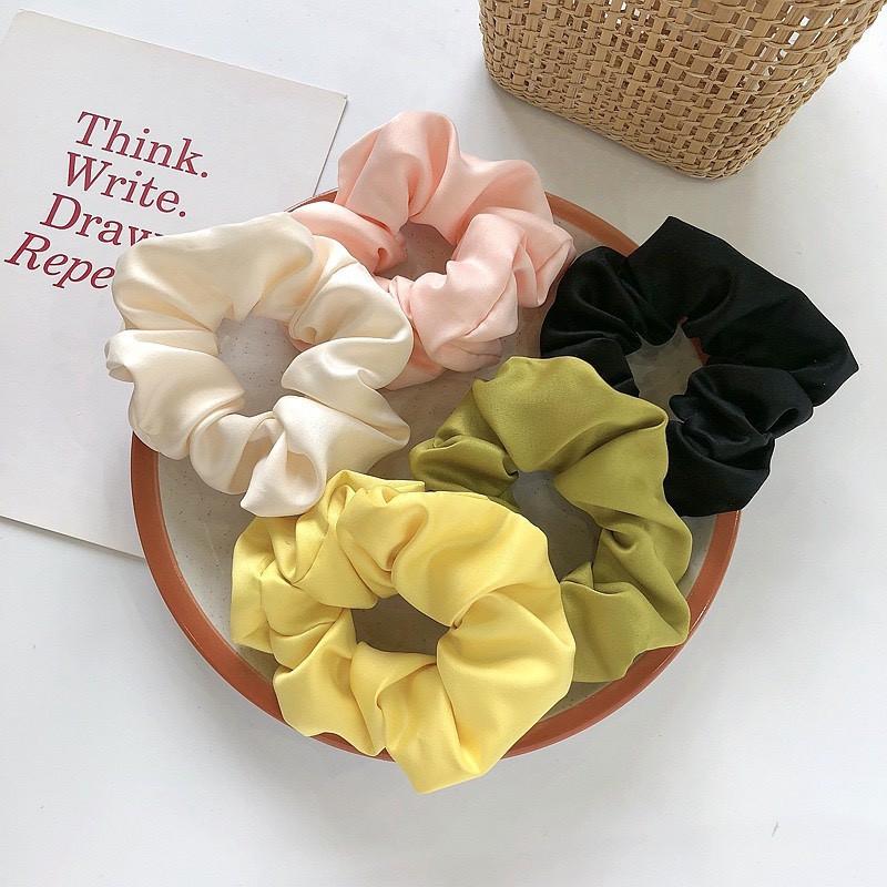 Dây chun buộc tóc vải scrunchies hàn quốc nhiều màu cực đẹp SC03