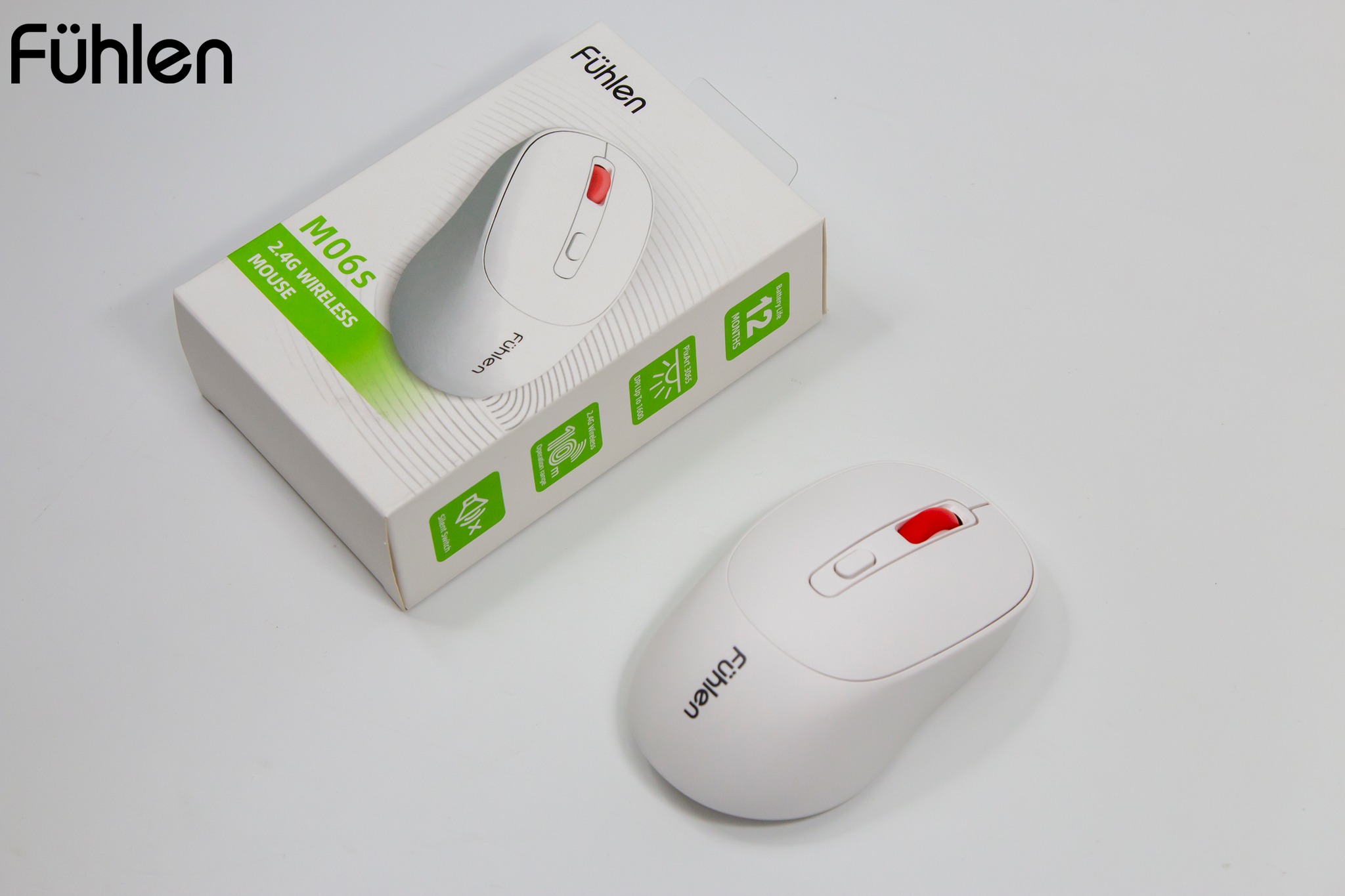 Chuột không dây Silent êm ái Fuhlen M06s Wireless, Tặng kèm pin- Hàng chính hãng