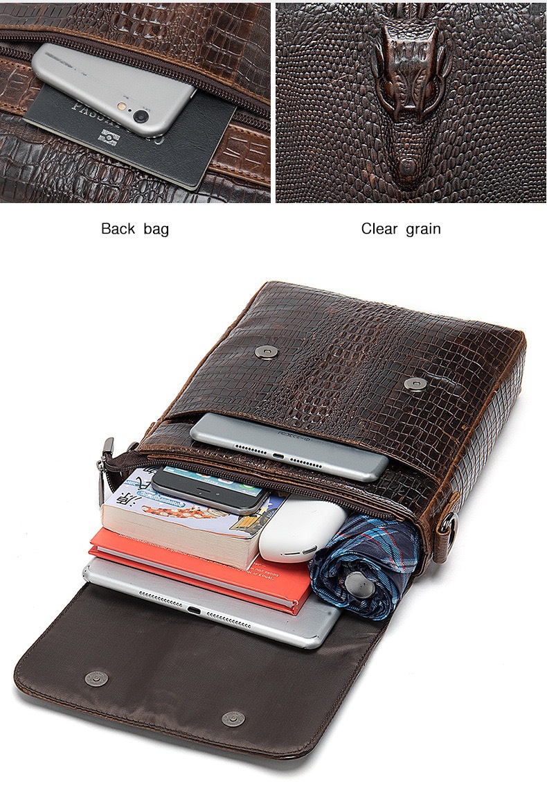 Túi đeo chéo nam DA BÒ THẬT phong cách mới - BEE GEE DCN9369