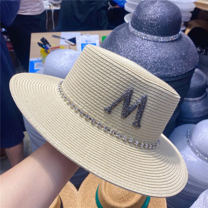 Hat Người Phụ Nữ Mùa Hè Mũ Rơm Pha Lê Tôn Tạo Chữ Lớn Rộng Vành Đi Biển Nón Gấp Gọn Chống Tia UV Nón