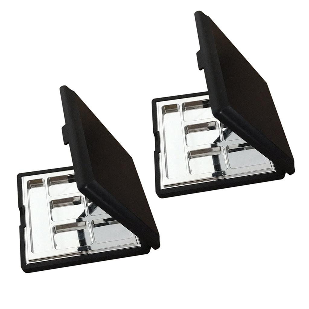 2Pcs Empty Makeup Palette for Eyeshadow Blusher Concealer Cosmetic DIY Plate 6 Grids Black