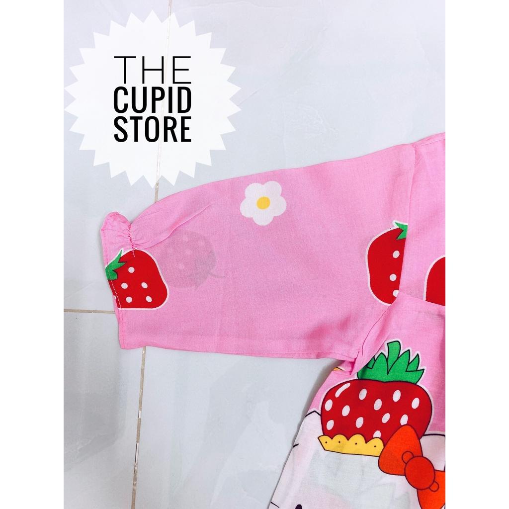 Đồ bộ chất liệu tole lanh 2 da loại 1 cho bé gái từ 3-5 kg - The Cupid Store