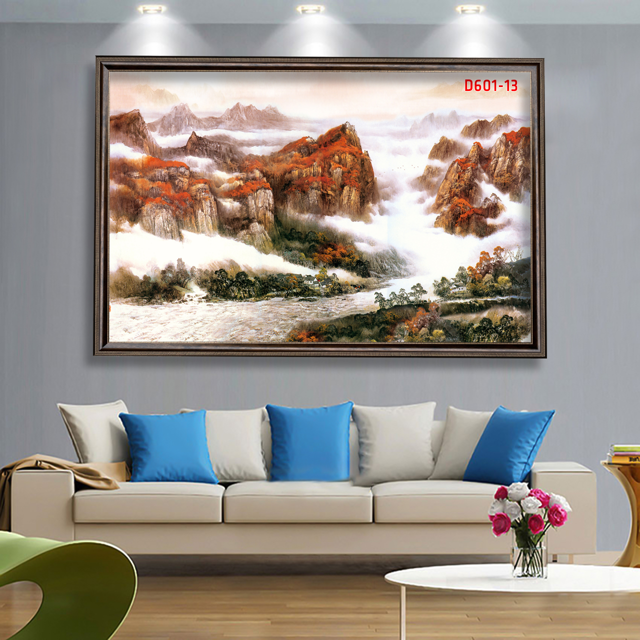 D601 02 Tranh kính Thủy Mặc