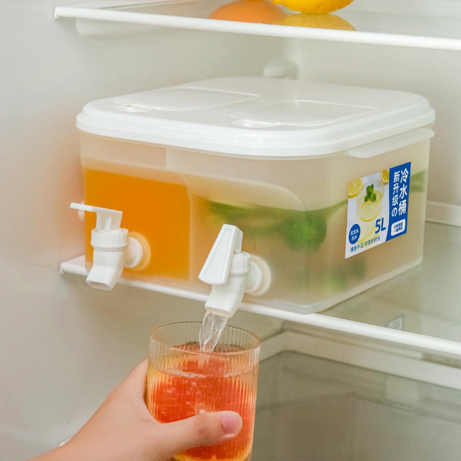 5L Beverage Dispenser Water Drink Bucket With Lid and Faucet Refrigerator